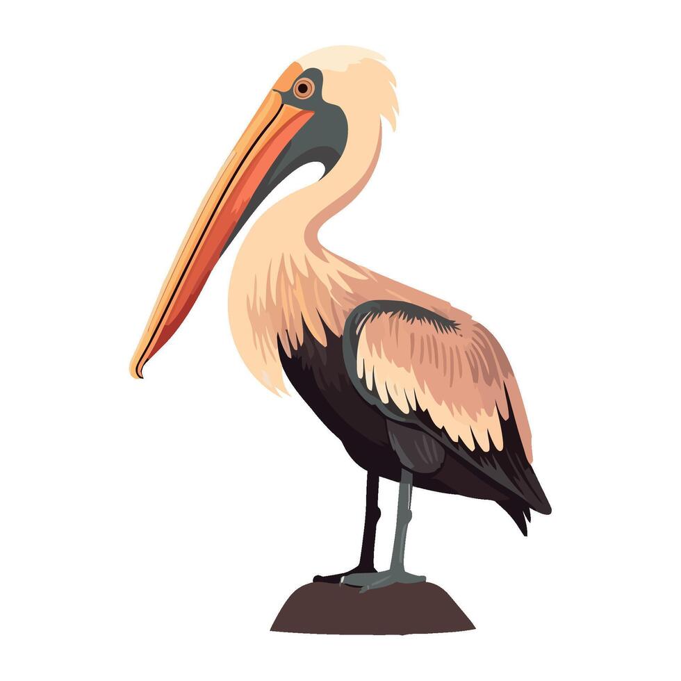 Flying pelican with beak full of fish icon isolated 47644422 Vector Art