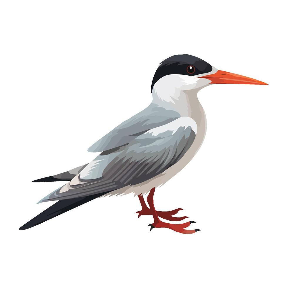 Small bird perching on branch in nature icon isolated vector