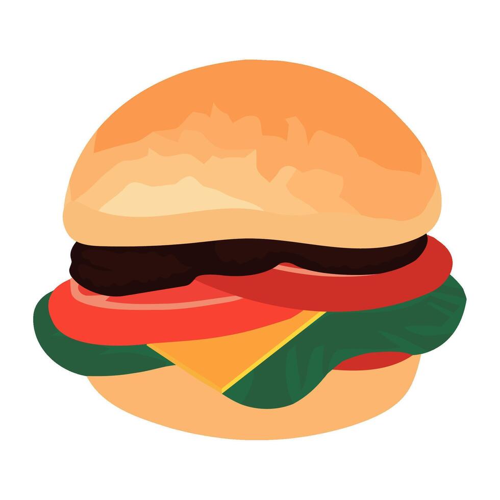 Gourmet cheeseburger, fresh and delicious snack icon isolated vector