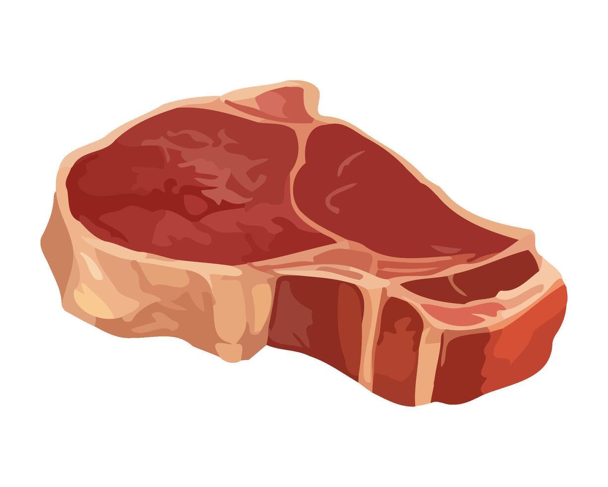 Grilled pork steak, fresh and delicious meal icon isolated vector