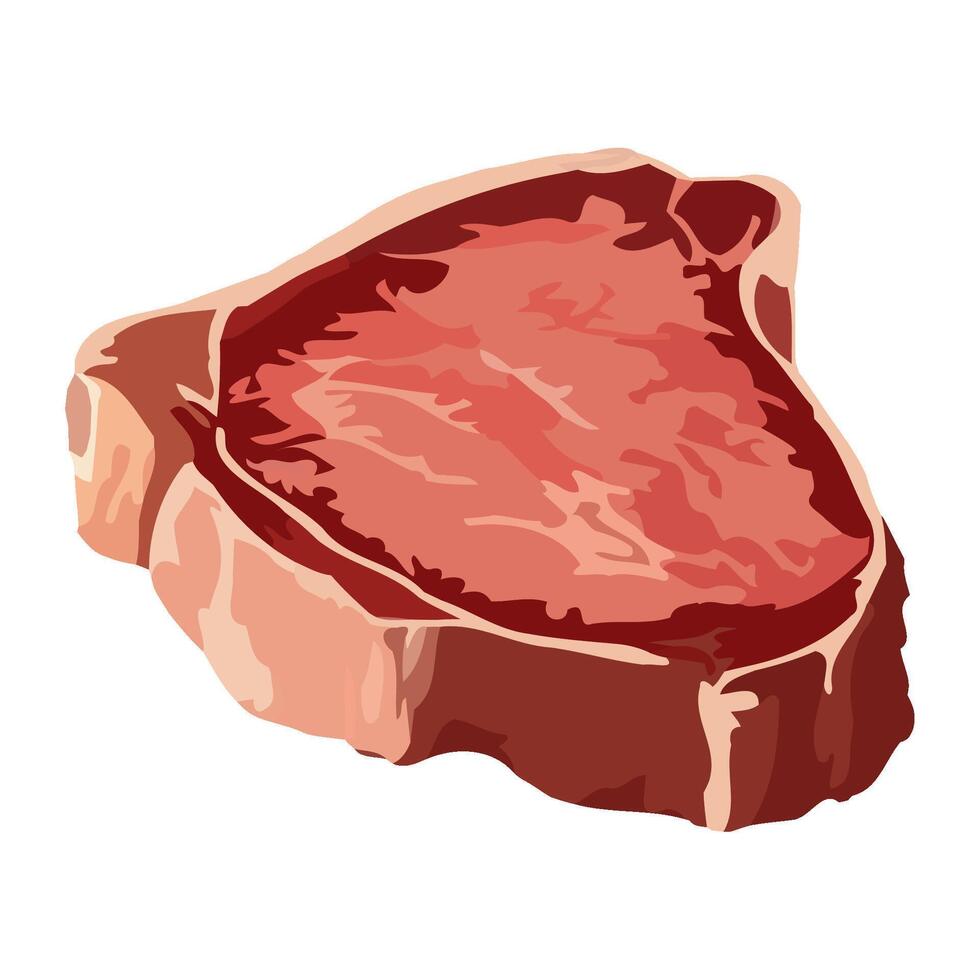 Freshly cooked pork steak, a gourmet meal icon isolated vector