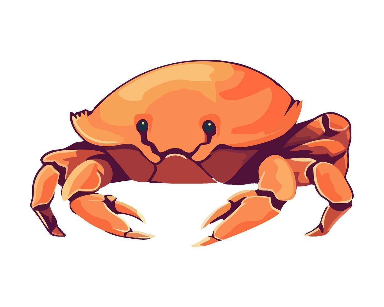 Cute cartoon crab with orange claws isolated icon isolated vector