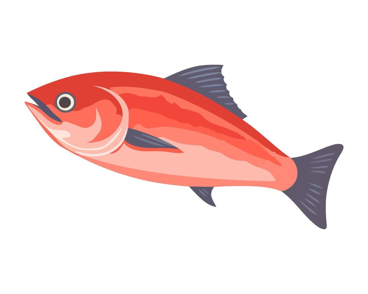 Fresh seafood meal with herring tail icon isolated vector
