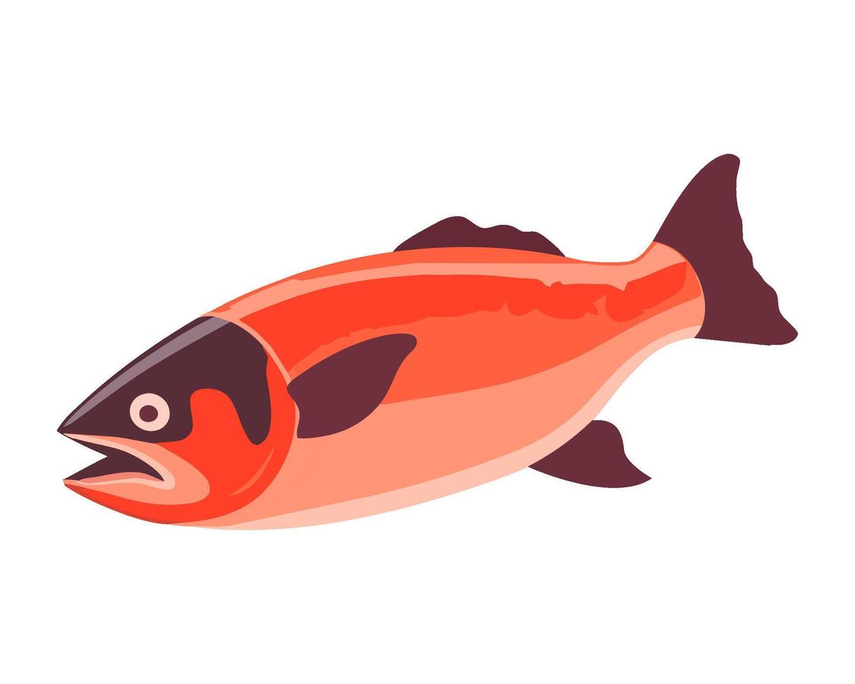 Freshwater fish swimming in pond, a gourmet meal icon isolated vector