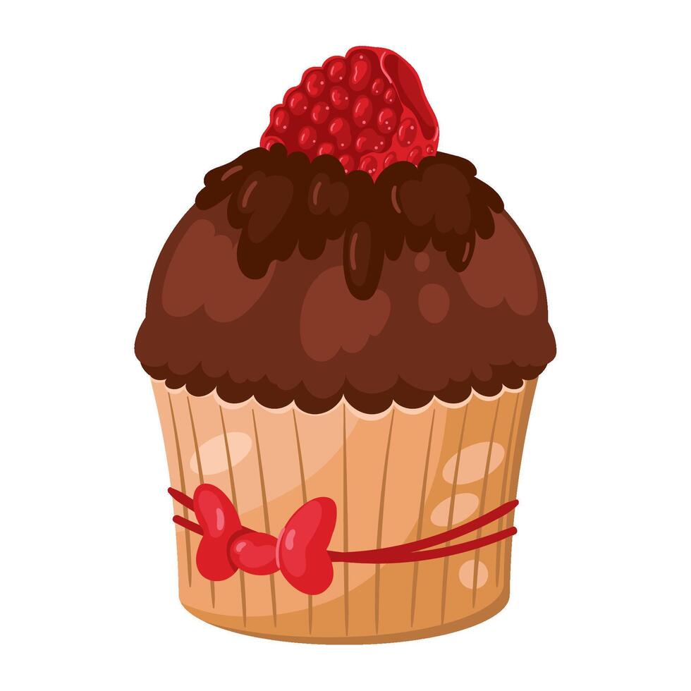 Chocolate Cupcake dessert icon design isolated vector