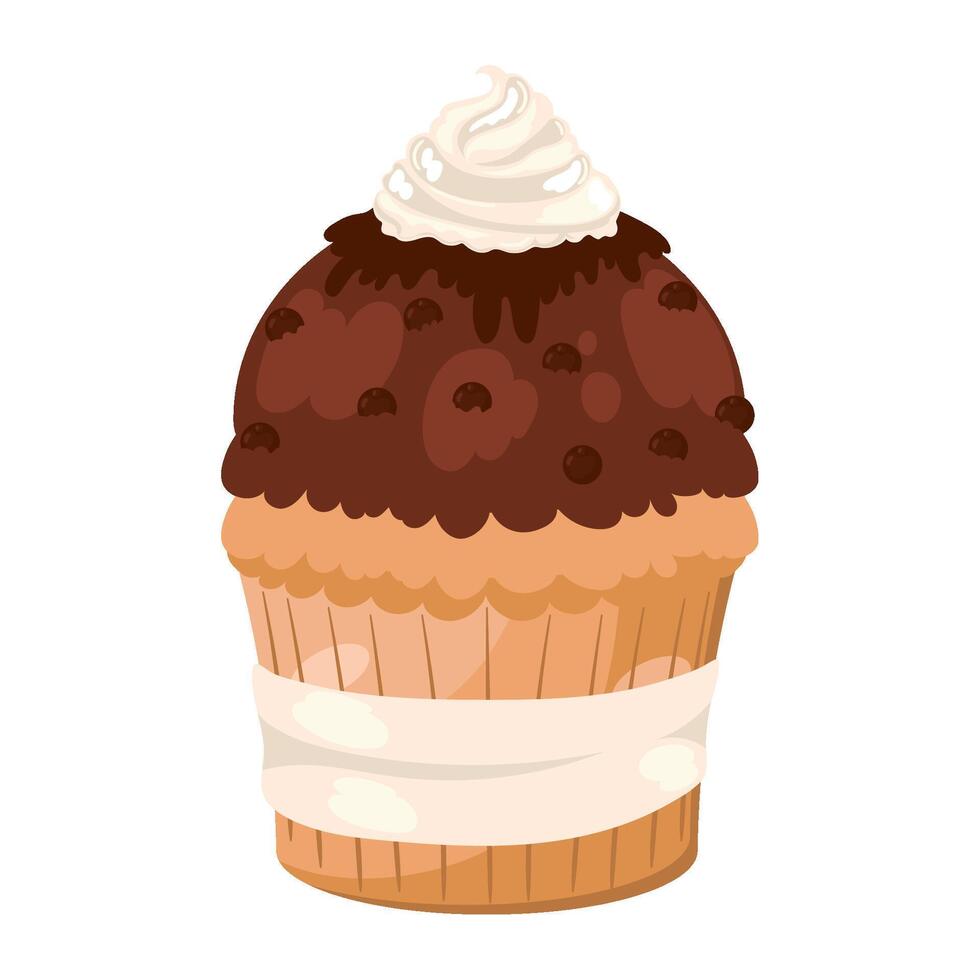 Cupcake sweet dessert icon design isolated vector