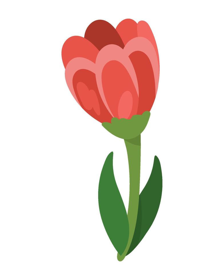 Flower and leaves icon isolated illustration vector