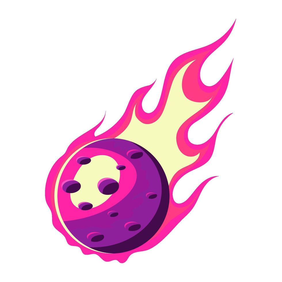 space falling comet icon isolated illustration vector