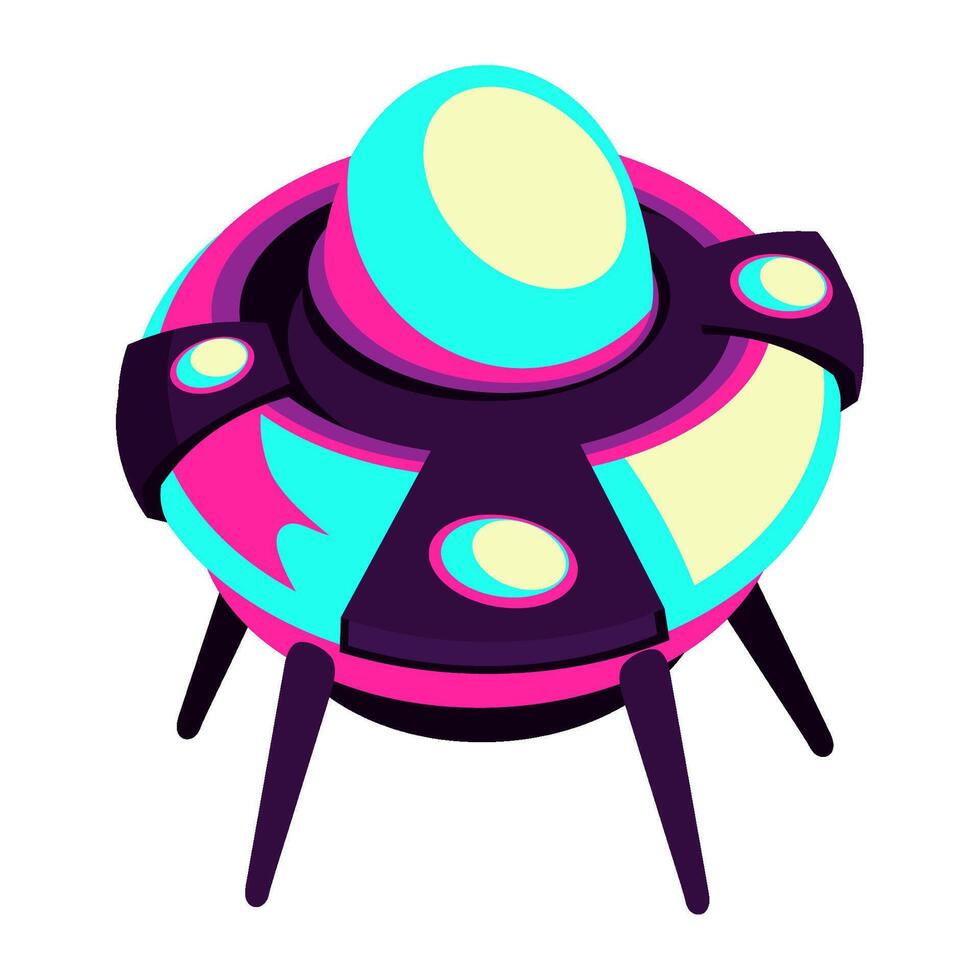 space UFO icon isolated illustration vector