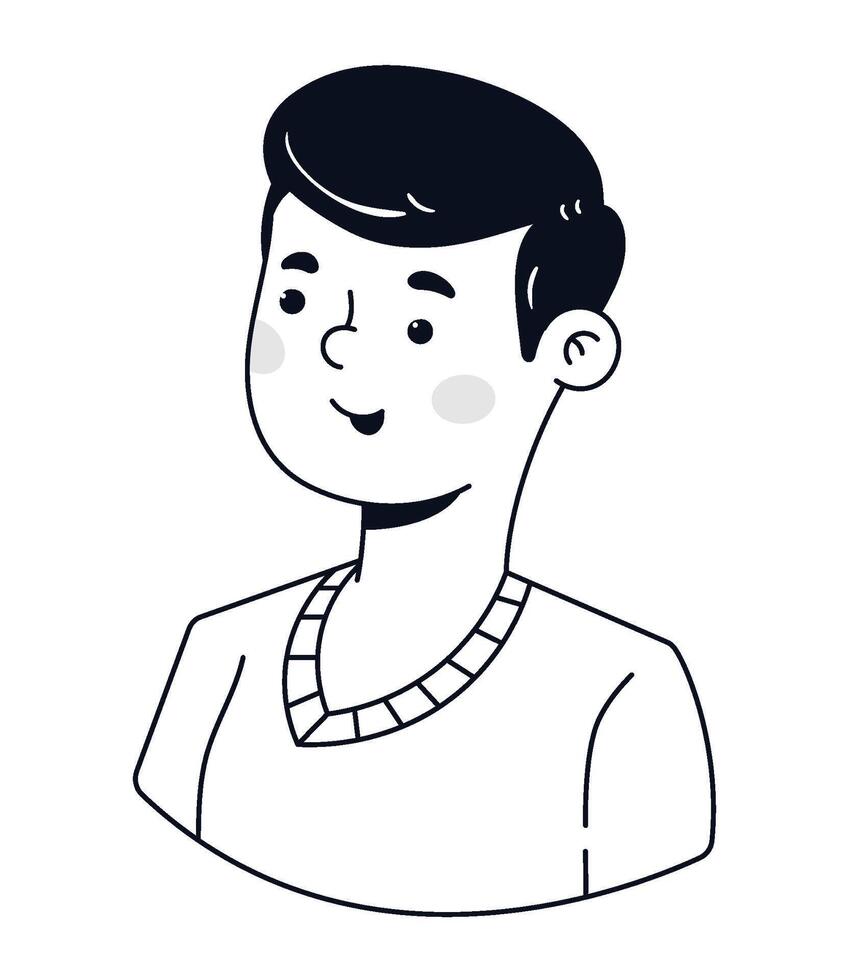 man avatar doodle icon isolated vector