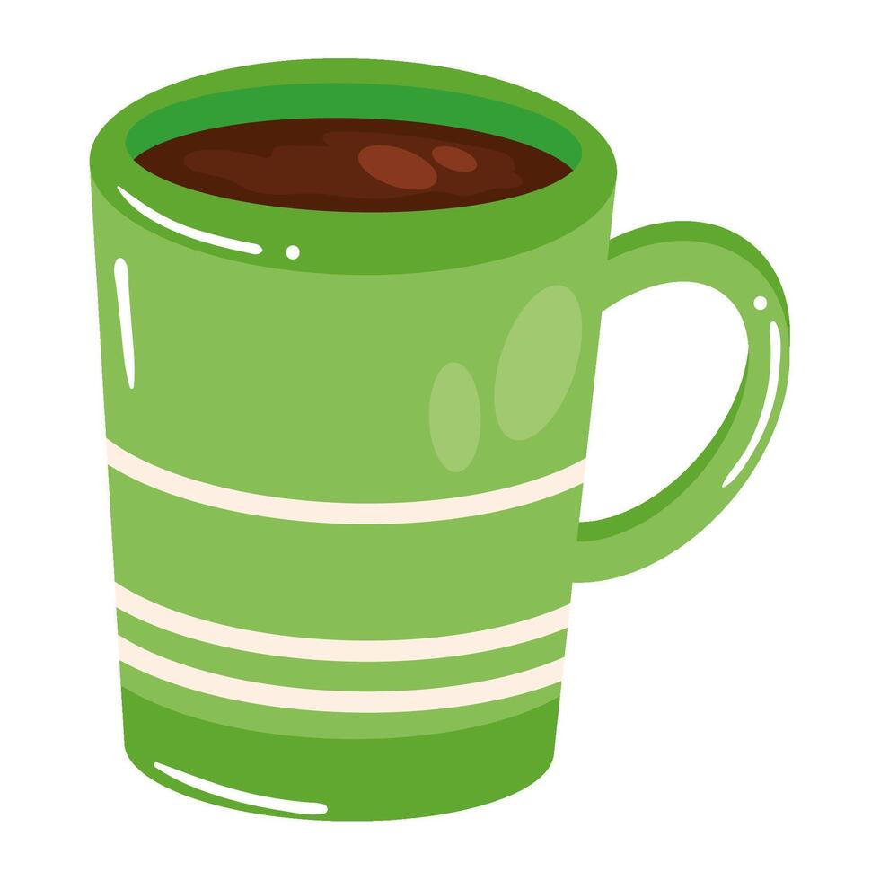 warm green cup of drink isolated icon vector