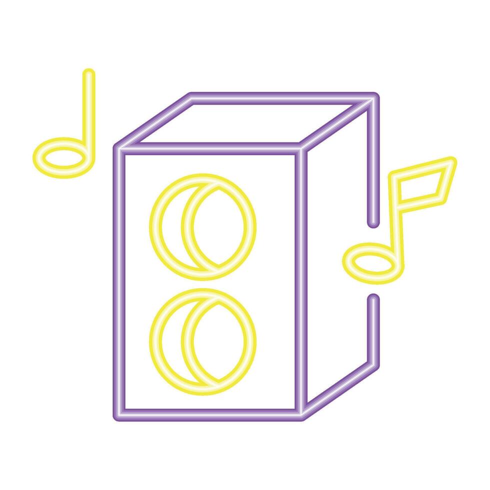 speaker music neon icon isolated vector