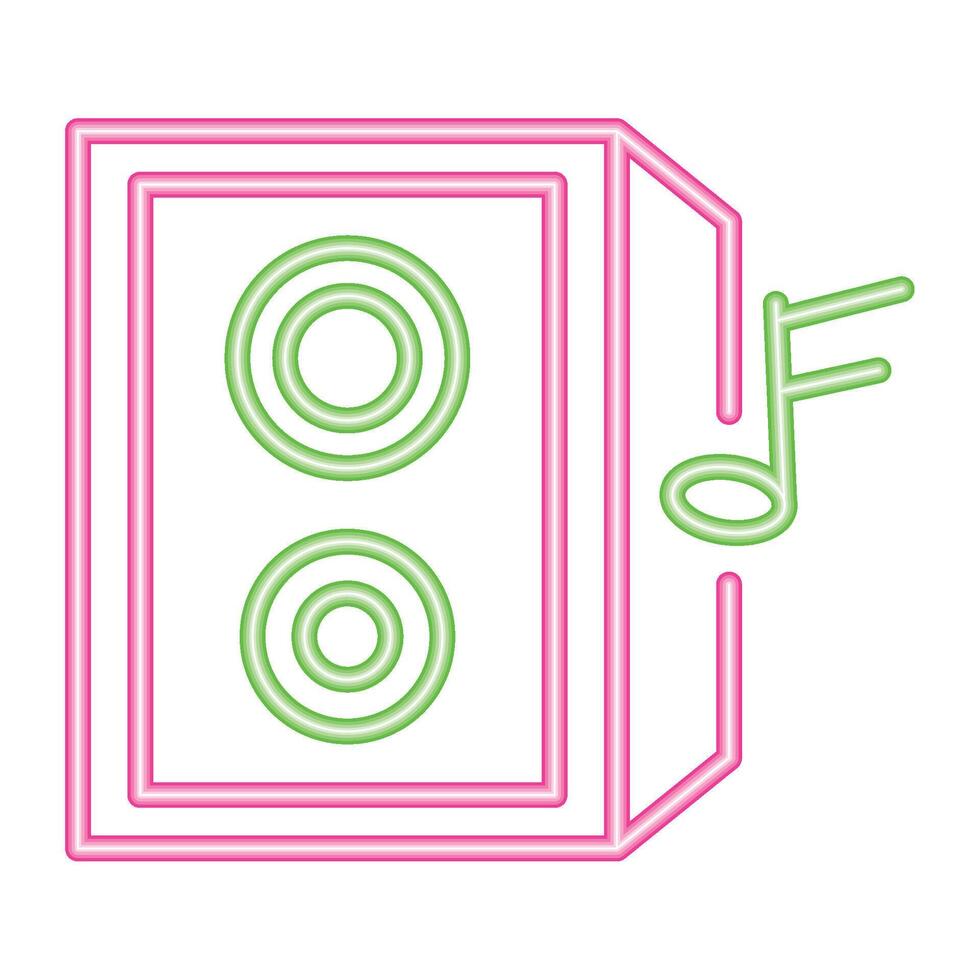 speaker music neon party icon isolated vector