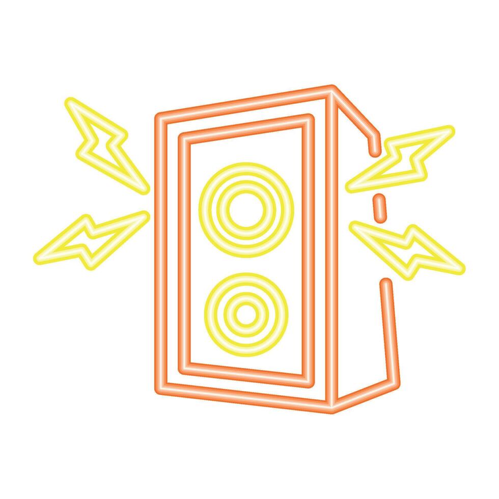 speaker music neon noise icon isolated vector