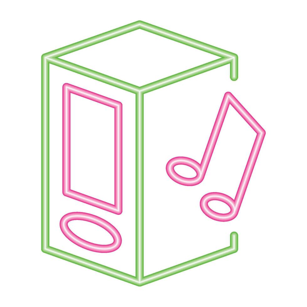 speaker music neon stereo icon isolated vector