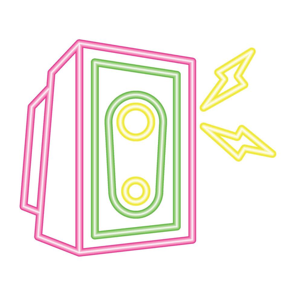 speaker music neon bright icon isolated vector