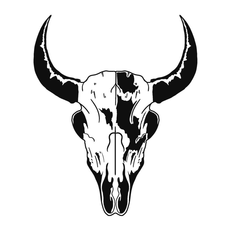 Bull Skull West Style icon isolated vector