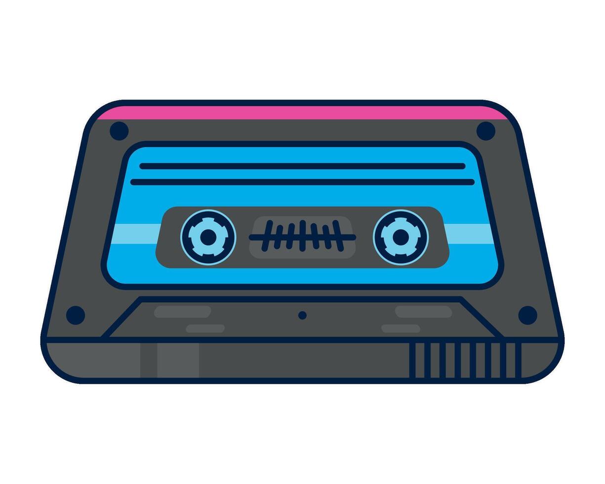 nineties pop art style cassette icon isolated vector