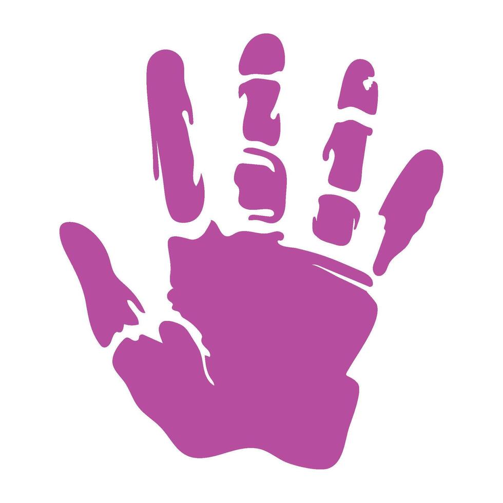 handprint paint color purple isolated icon vector