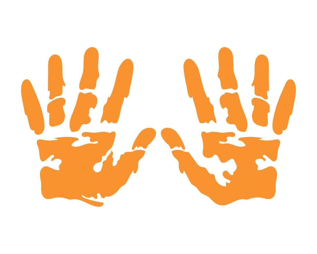 handprint paint color palms isolated icon vector