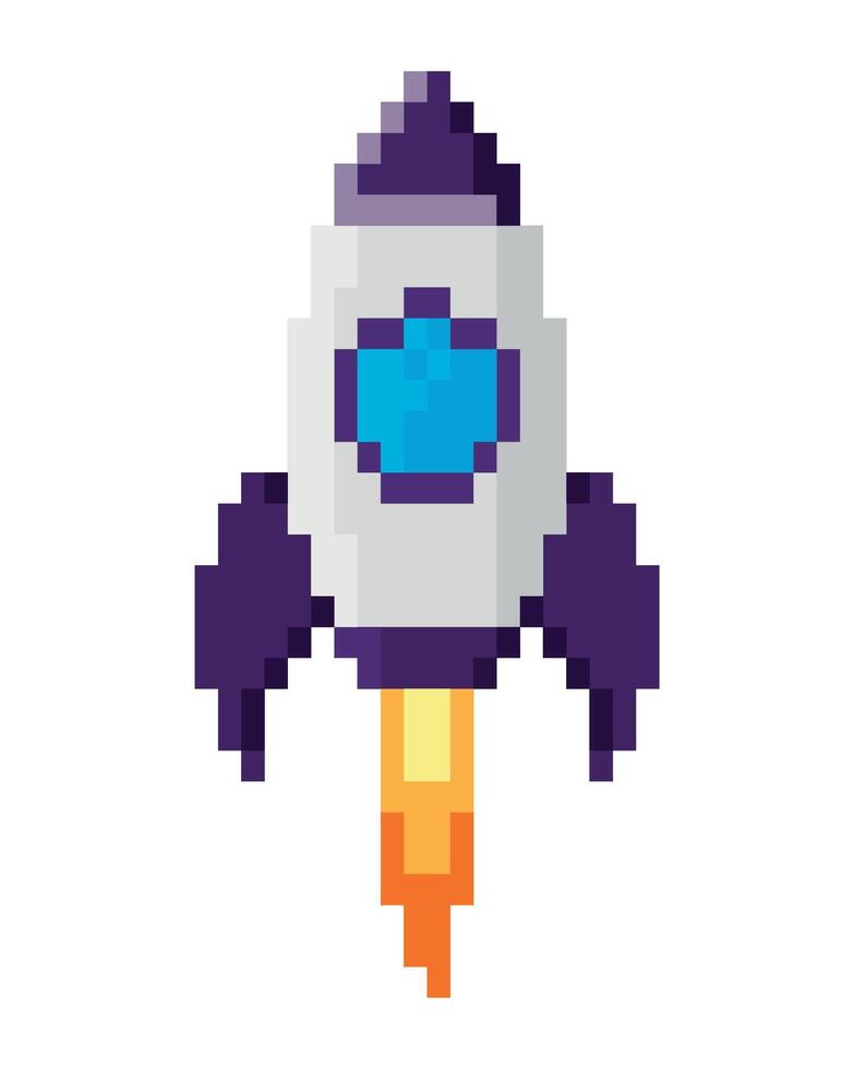 battle ship pixels isolated icon vector