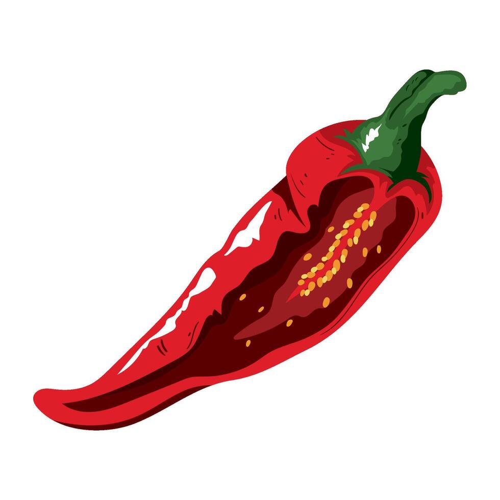 half jalapeno spice isolated icon vector