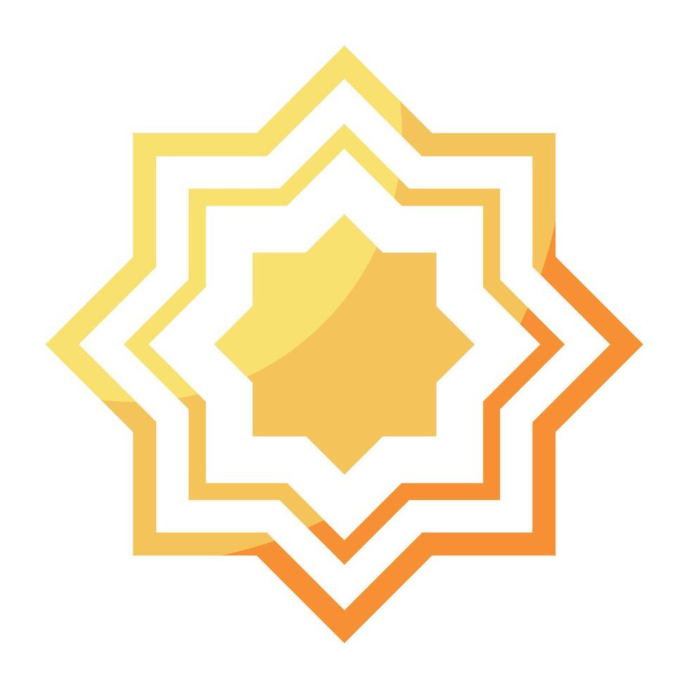 islamic star golden design icon vector