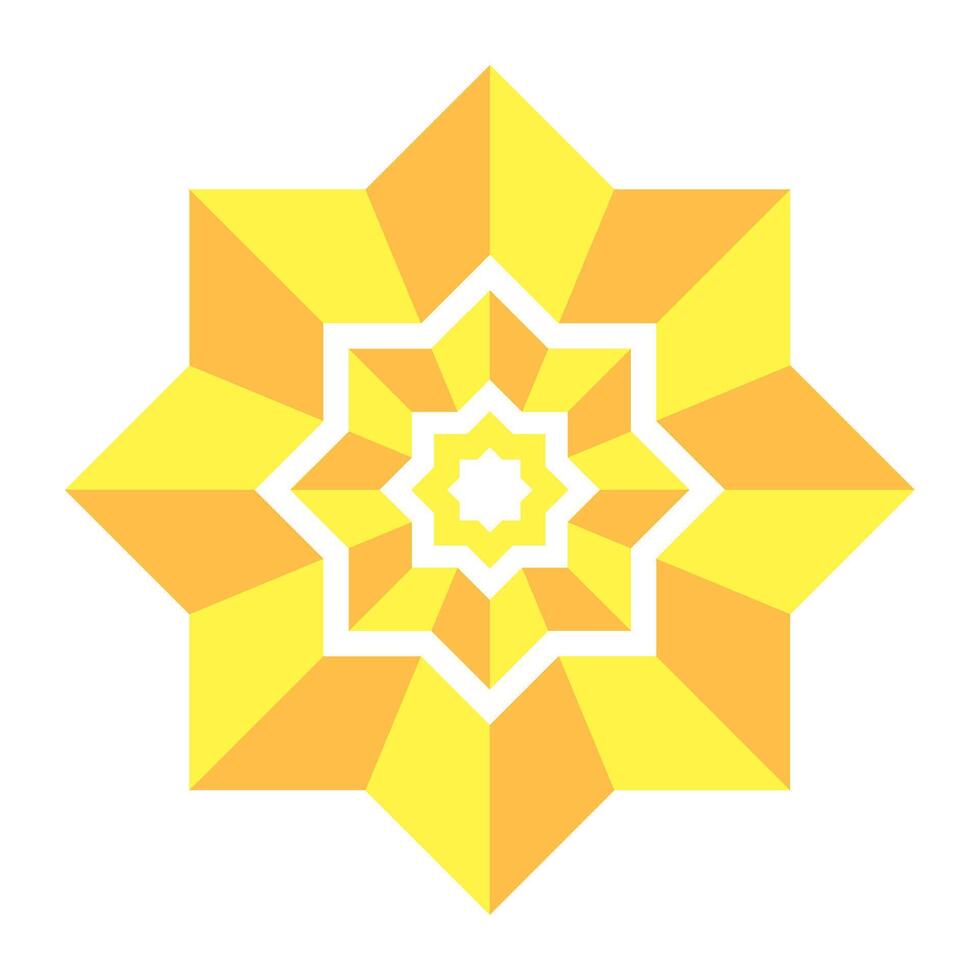 islamic star style isolated icon vector