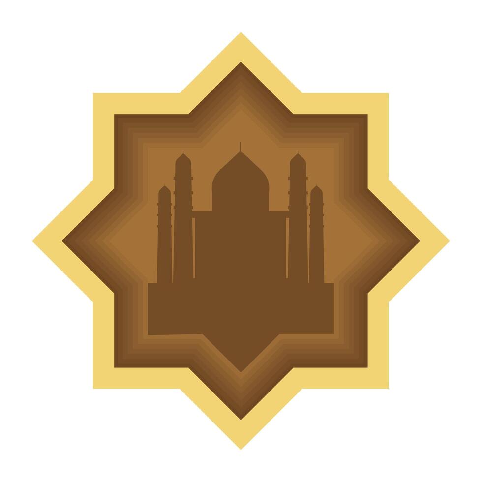 islamic star arab temple icon vector