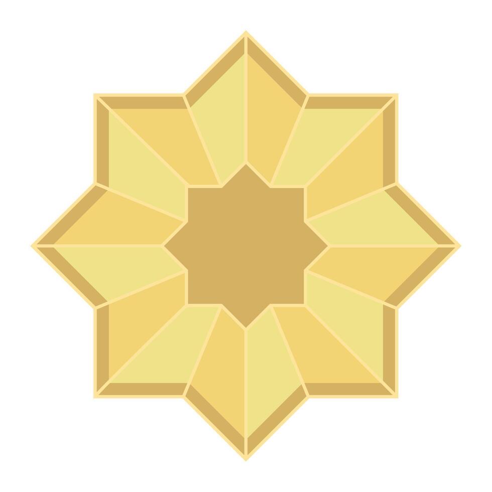 islamic star shape ornament isolated icon vector