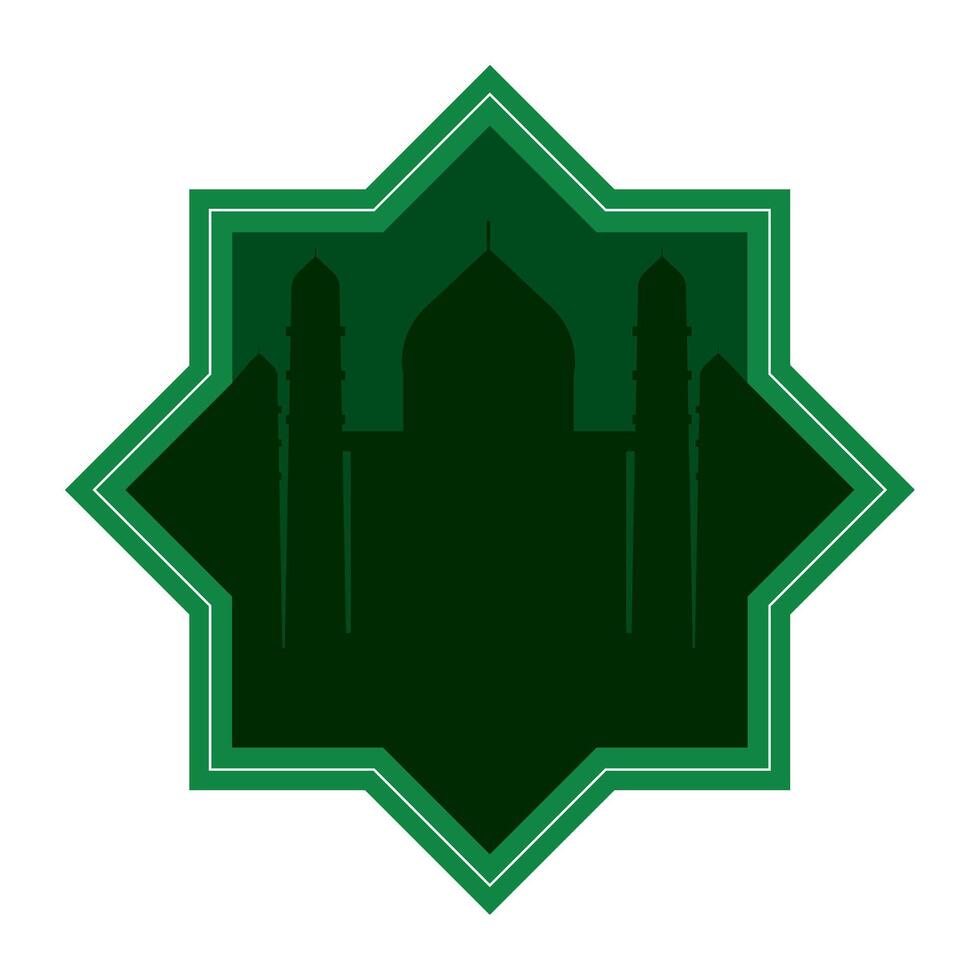 islamic star mosque design icon vector