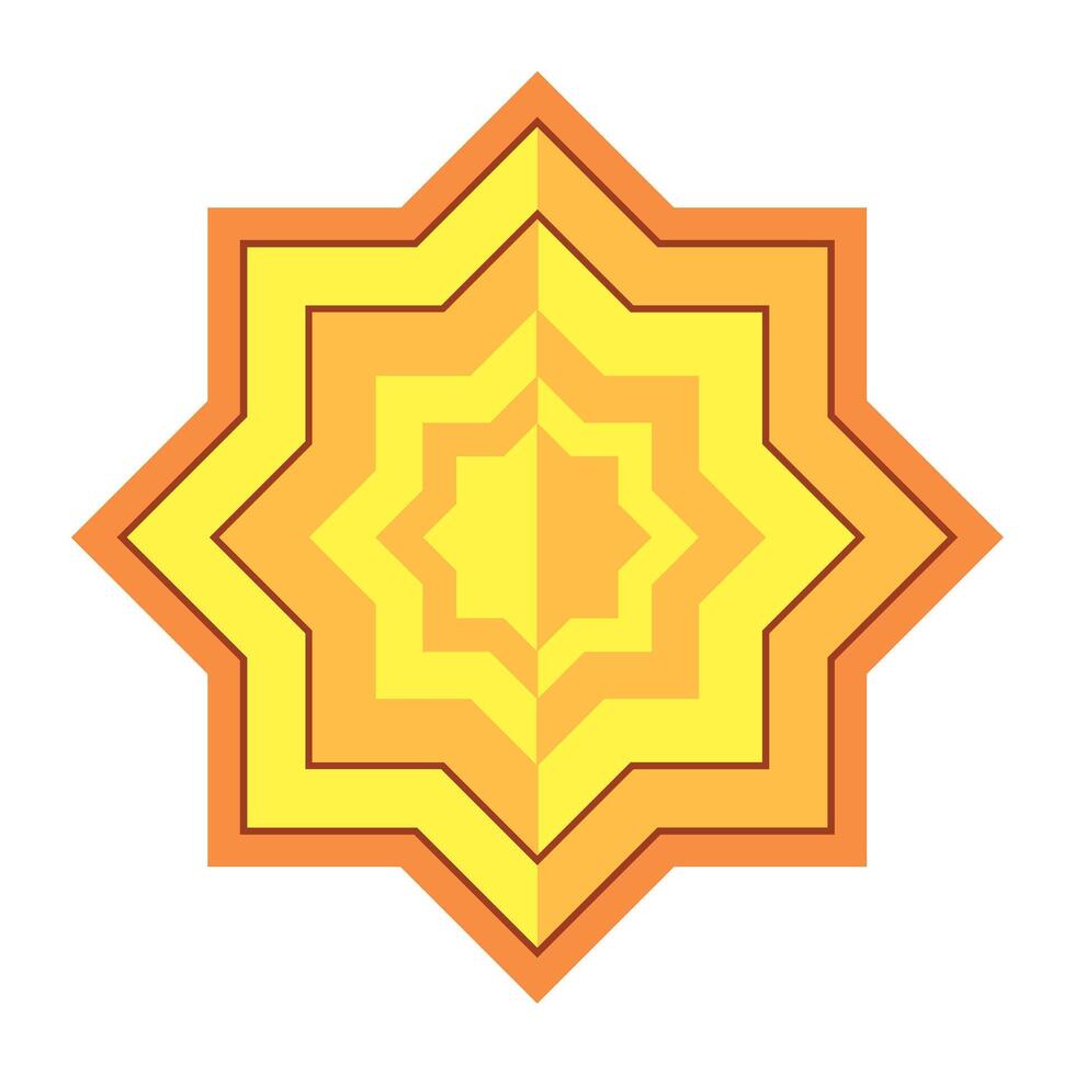 islamic star decoration isolated icon vector