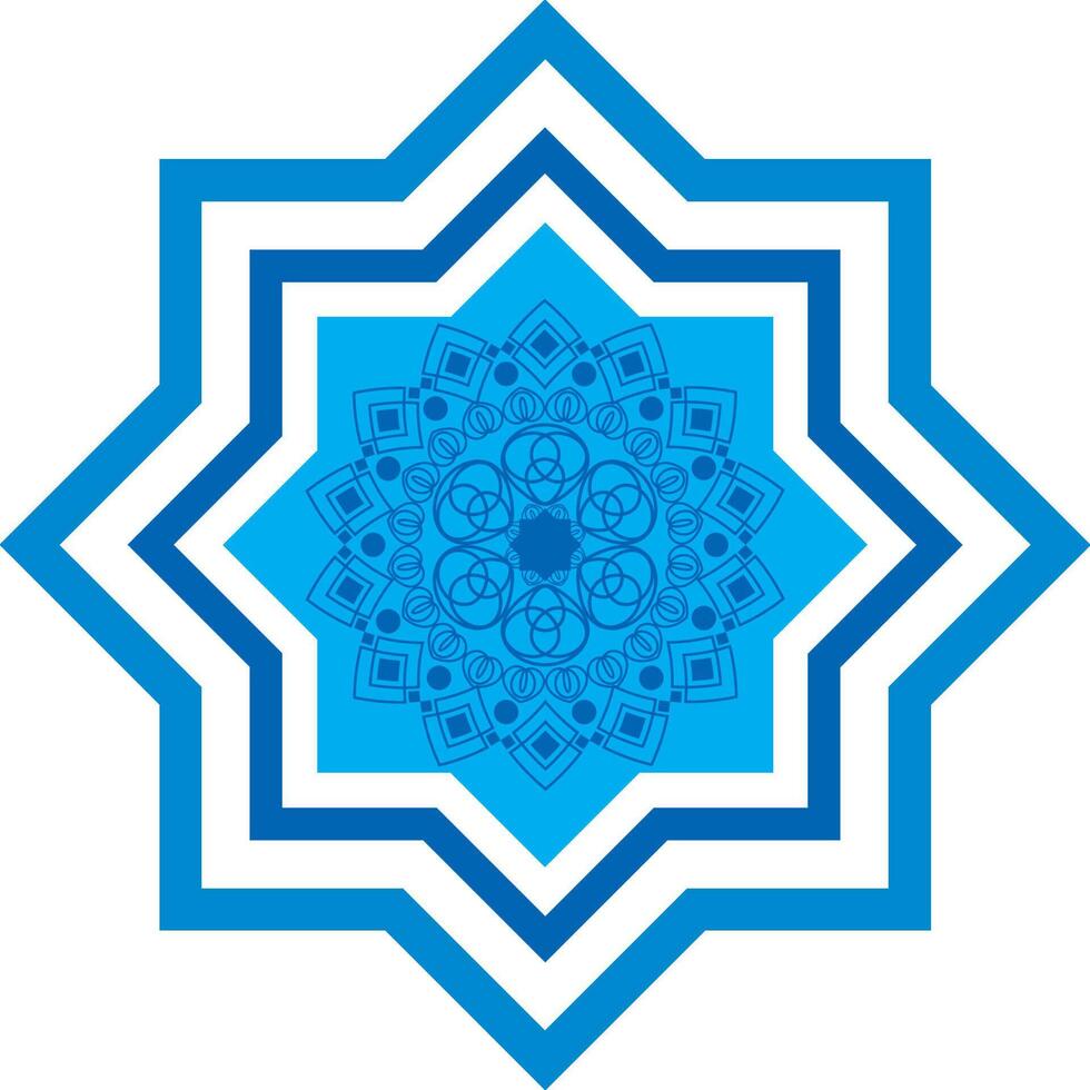 islamic star arabesque isolated icon vector