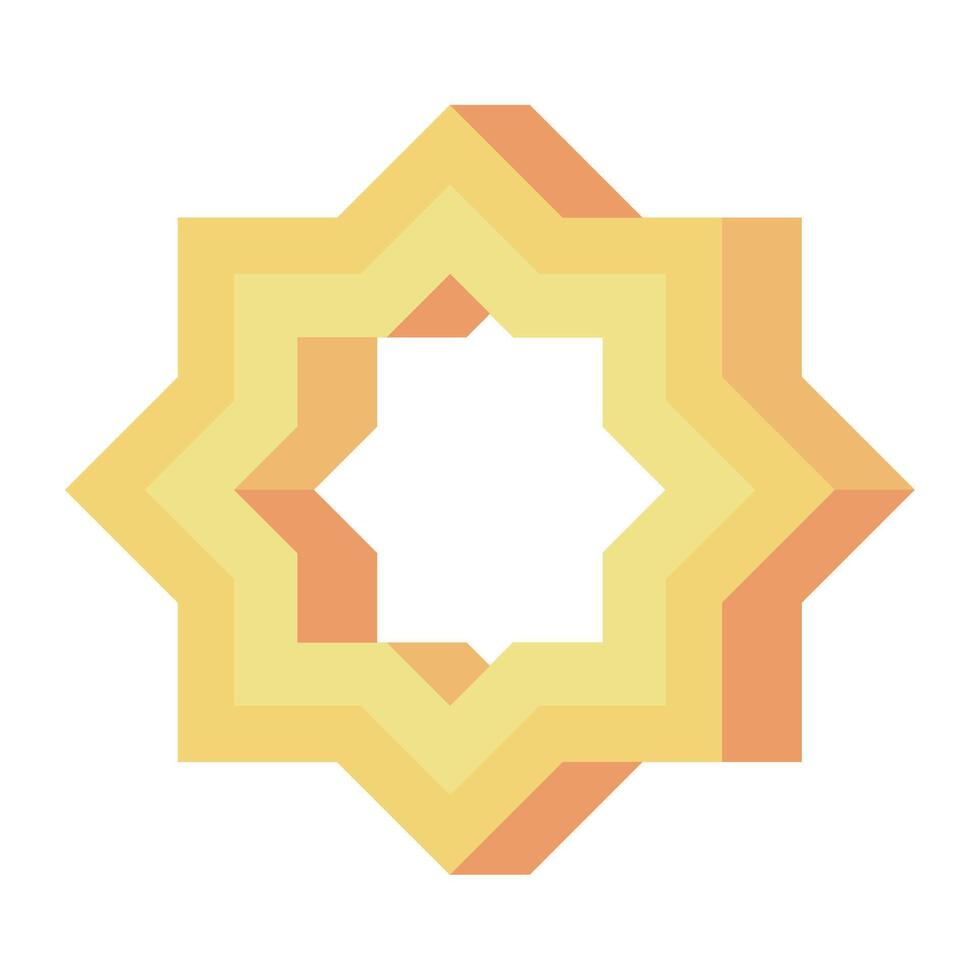 islamic star ornament isolated icon vector