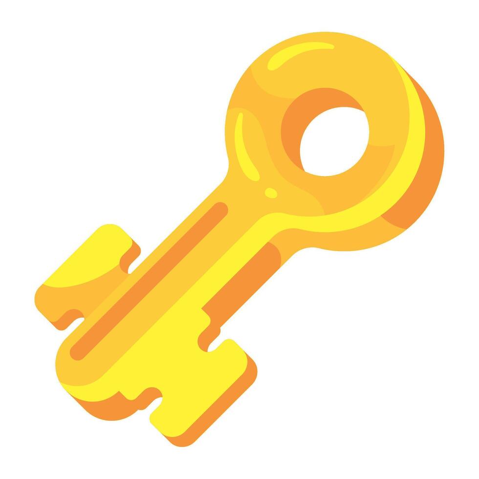 key game lock isolated icon vector