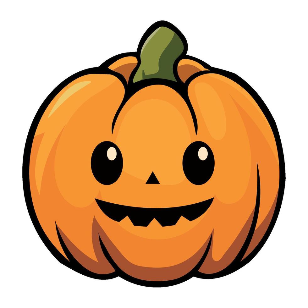 halloween kawaii pumpkin happy illustration isolated vector