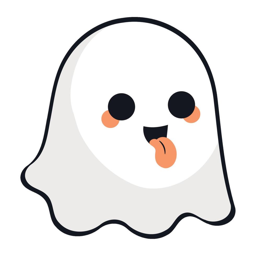 halloween ghost funny illustration isolated vector