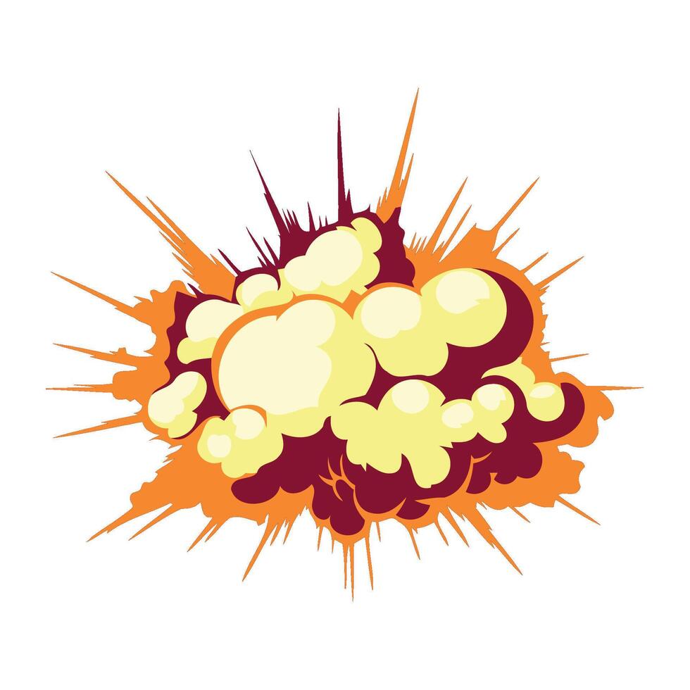explosion effect cartoon illustration isolated vector