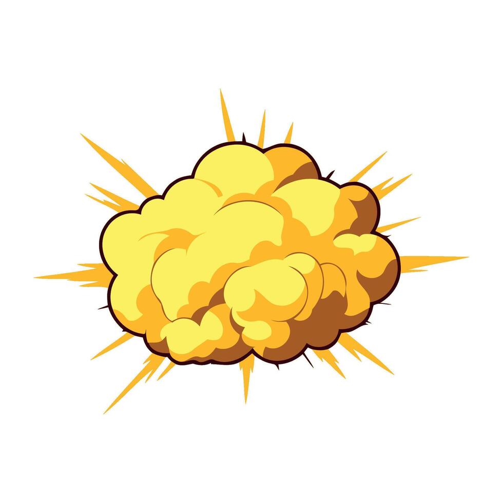 explosion effect yellow illustration isolated vector