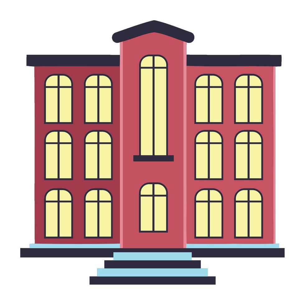 school building isolated illustration design vector