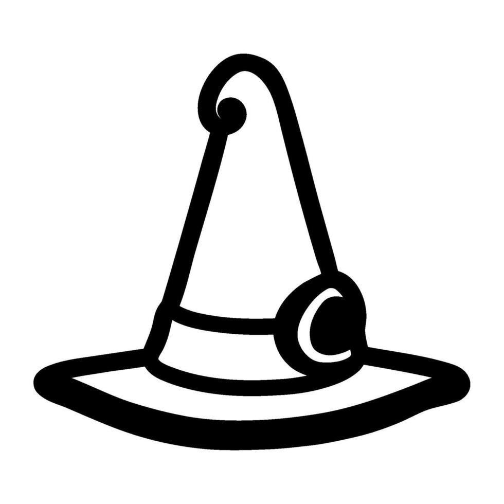 halloween icon witch cap illustration isolated vector