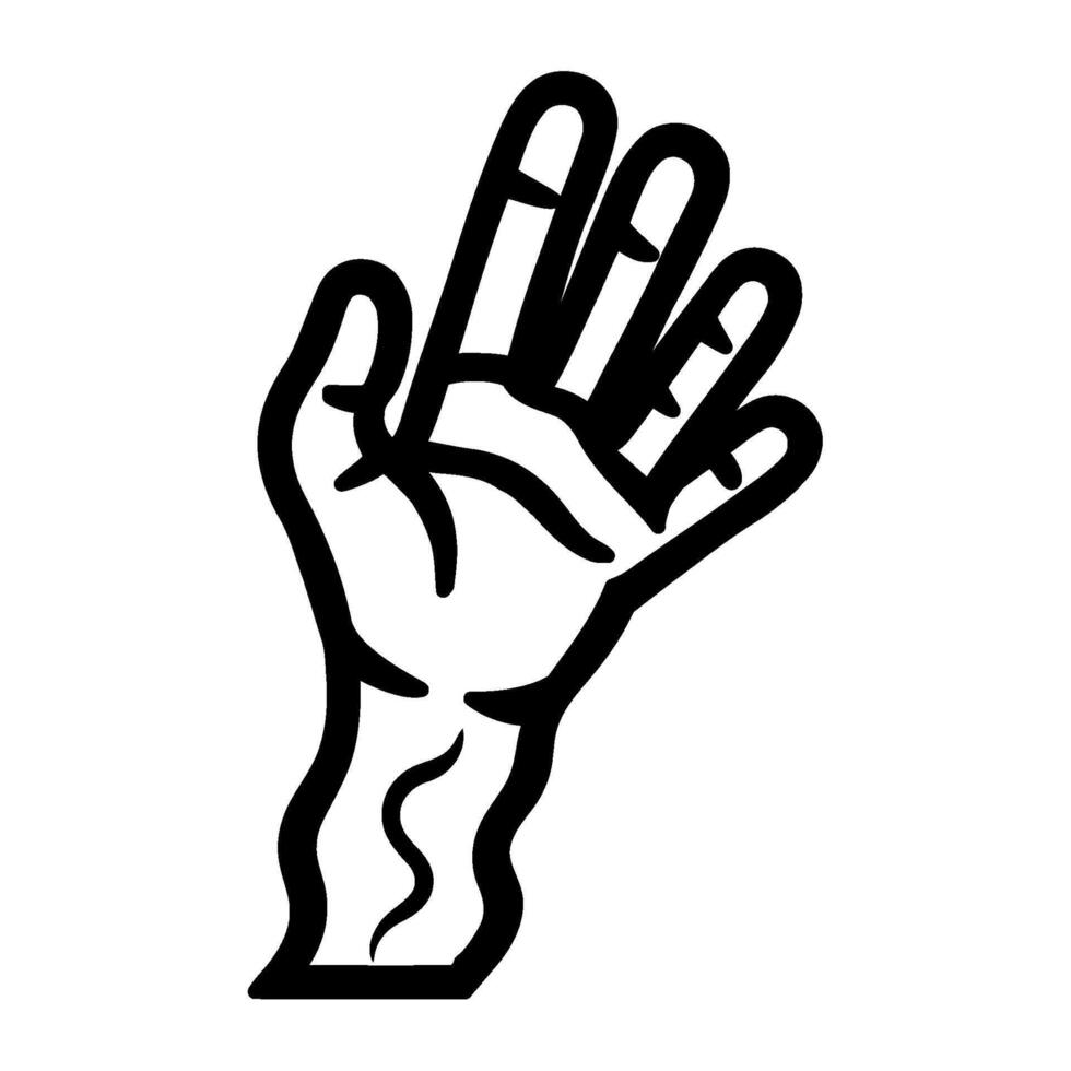 halloween icon zombie hand illustration isolated vector