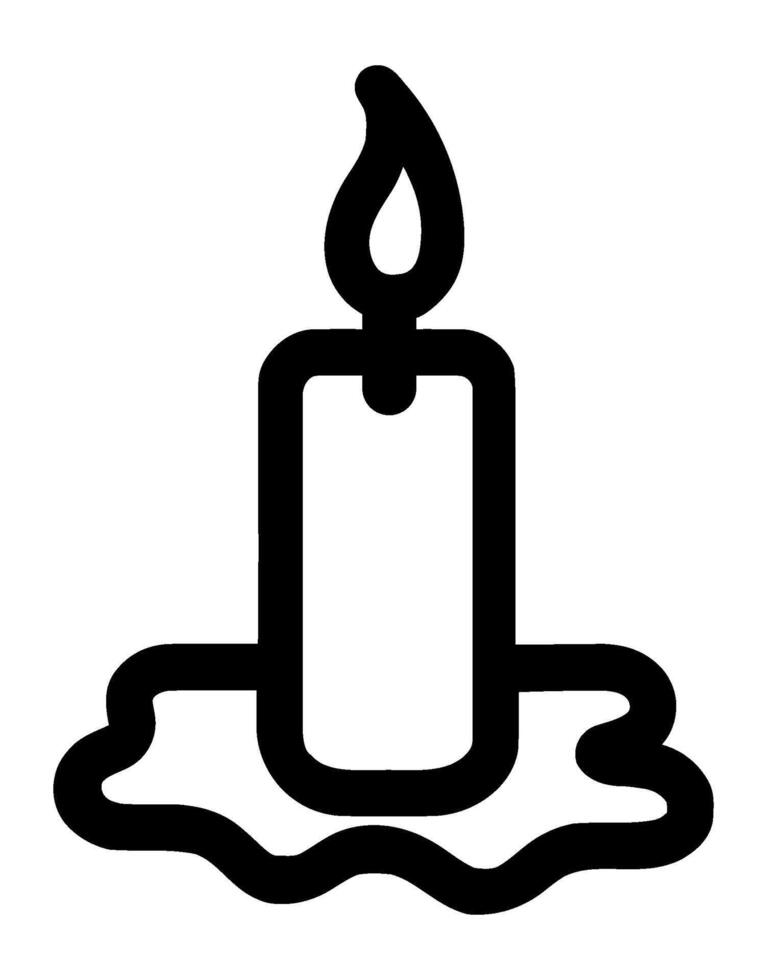halloween icon candle burning illustration isolated vector