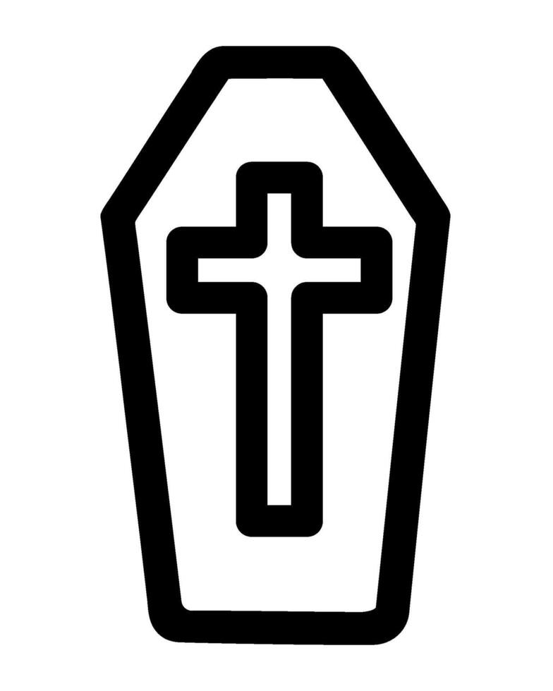 halloween icon coffin illustration isolated vector