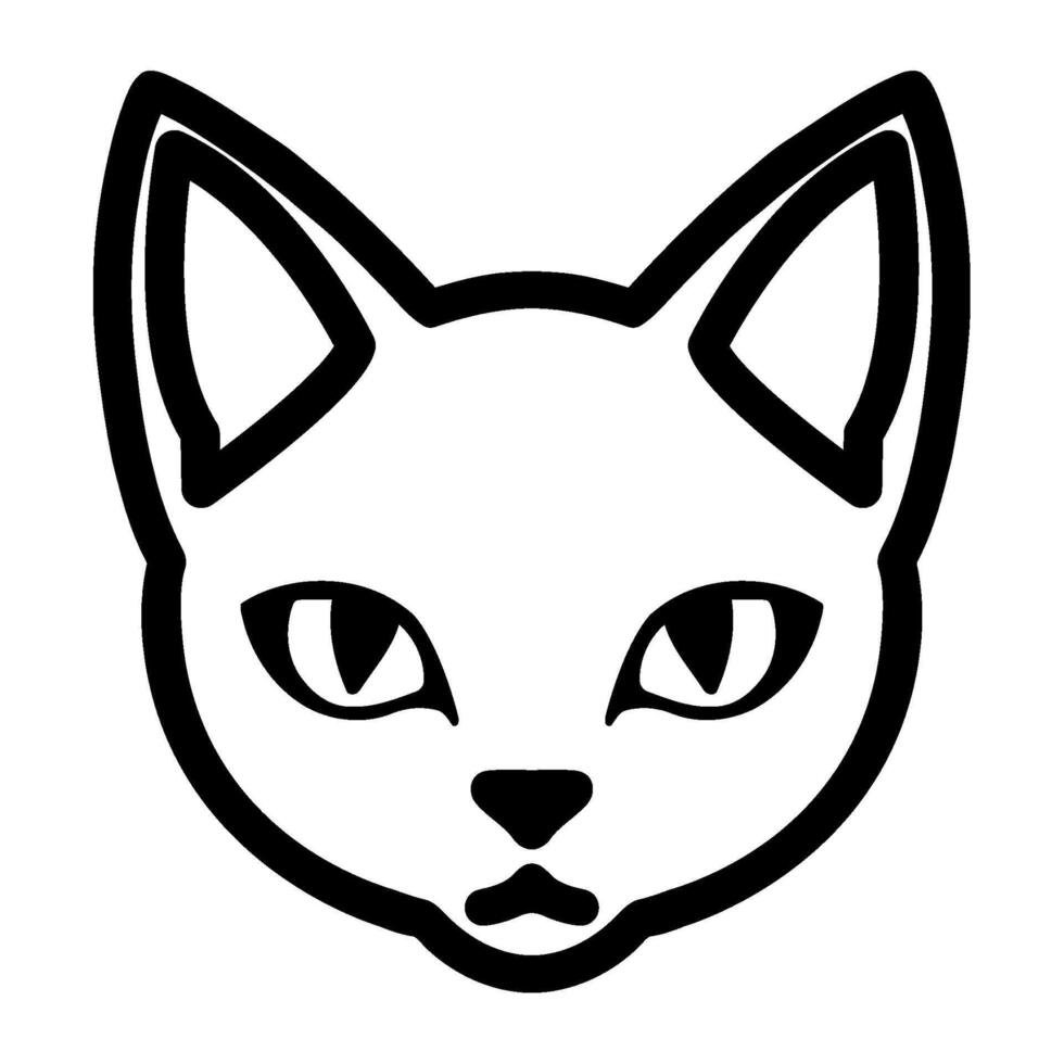 halloween icon cat face illustration isolated vector