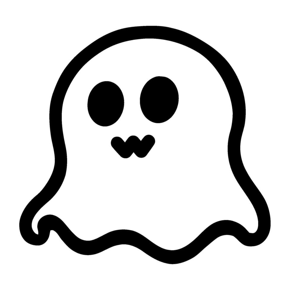 halloween icon ghost lineal illustration isolated vector