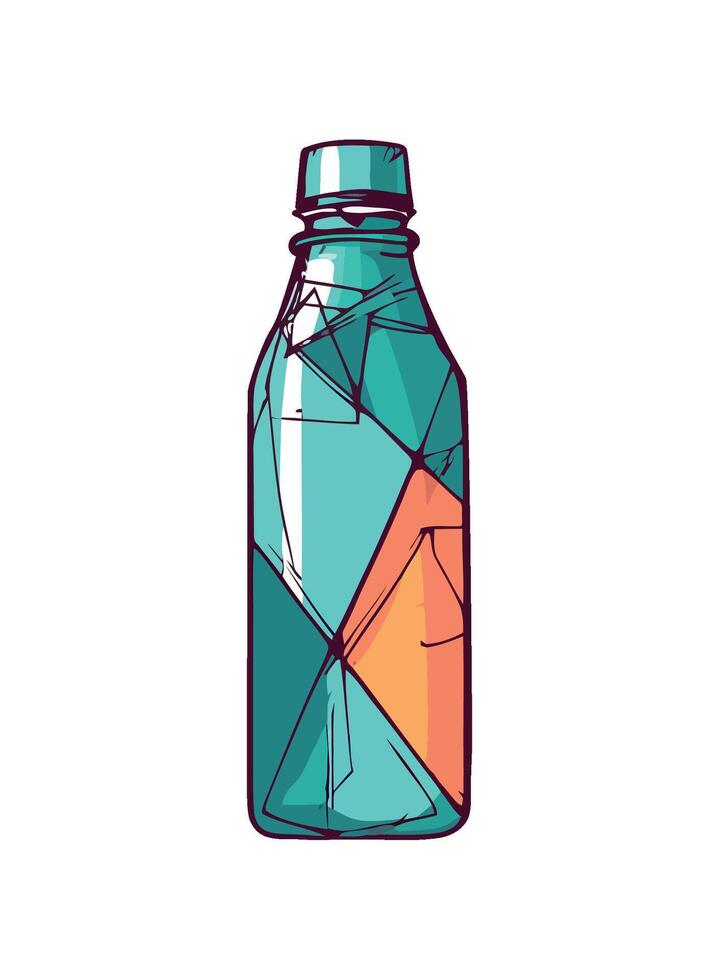 Abstract symbol of a colored bottle design icon isolated vector