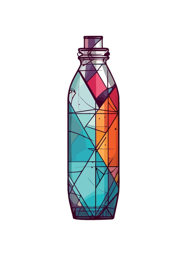 abstract bottle glass icon isolated vector