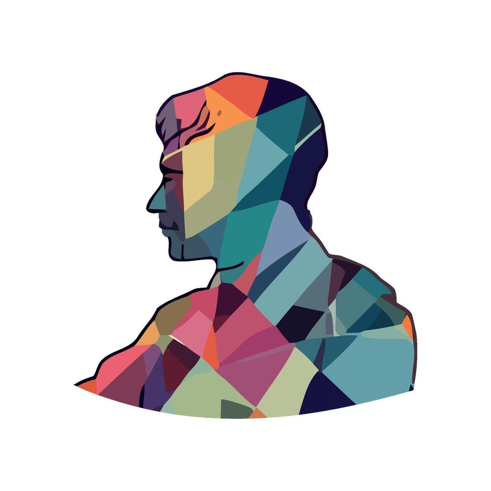Abstract silhouette profile symbol of modern man icon isolated vector