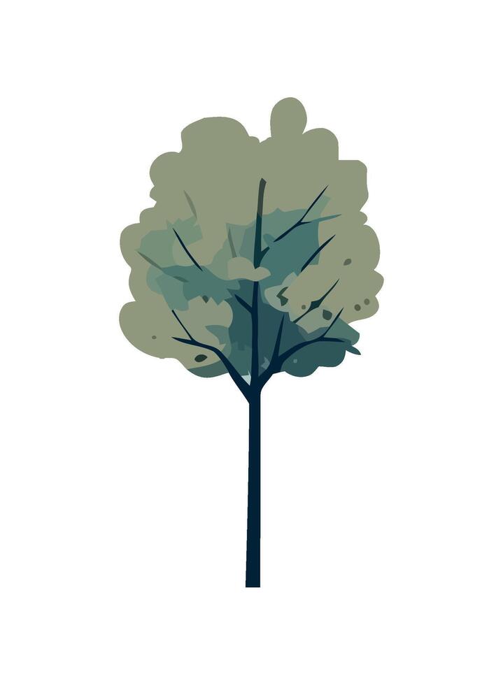 Green tree branch icon isolated vector
